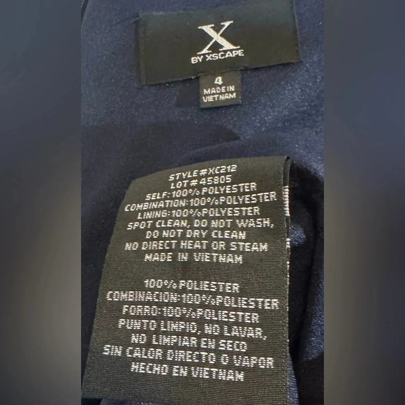 X by Xscape Style #XC22 Blue Ruched Gown - Picture 5 of 5